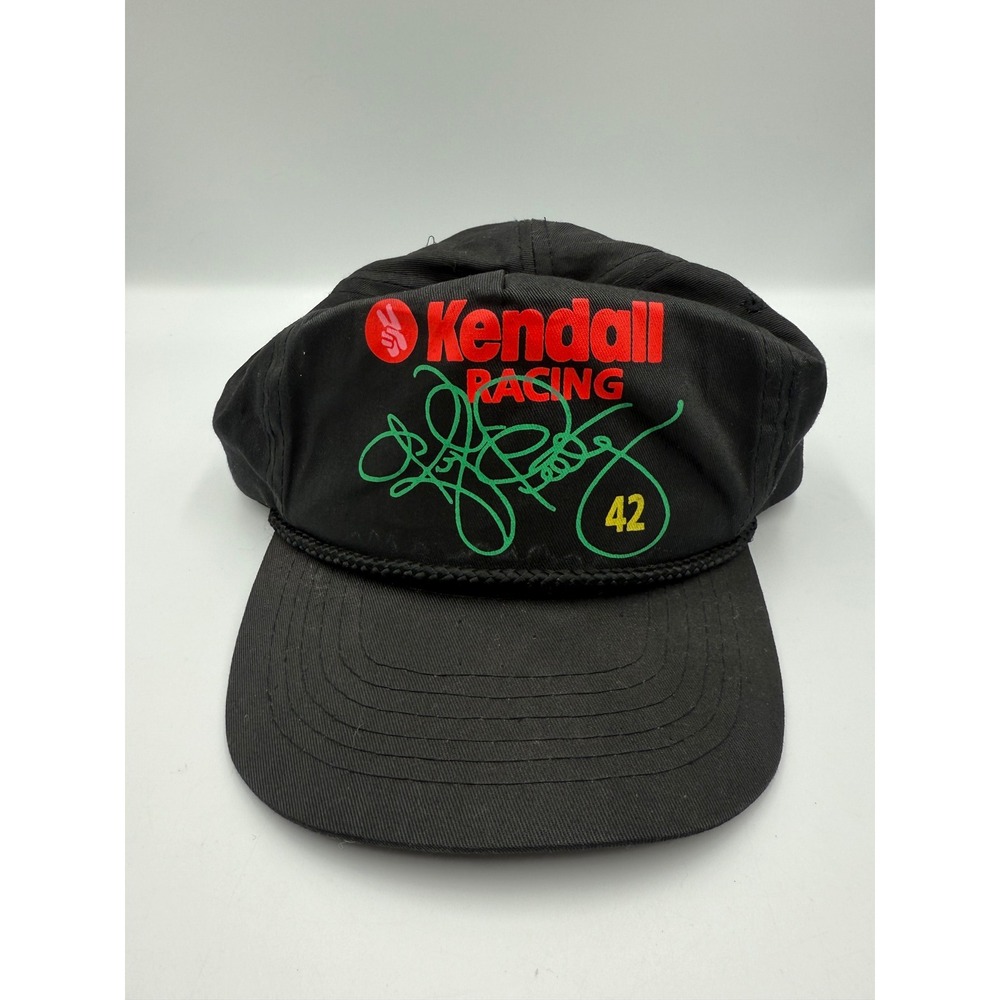 Vintage Kendall Racing‎ Hat Black Snapback Cap Number 42 Signature Rope Trucker